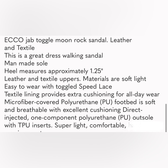 Perfect like new ECCO jab toggle moon rock sandal dress casual 42 11/11.5 - Picture 3 of 8
